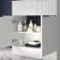 Havana Fluted Coastal White Cabinet with Marble Top 800mm (Excludes Counter Top Basin) - Black Accents
