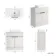 Havana Fluted Coastal White Cabinet with Marble Top & Marin Basin 800mm - Black Accents
