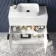 Havana Fluted Coastal White Cabinet with Marble Top & Reno Basin 800mm - Black Accents