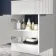 Havana Fluted Coastal White Cabinet with Marble Top & Reno Basin 800mm - Black Accents