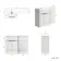 Havana Fluted Coastal White Basin Vanity and Back To Wall Toilet Unit 1100mm (Excludes Toilet) - Black Accents - Left Handed