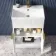 Havana Fluted Coastal White Basin Vanity 600mm - Brushed Brass Accents