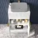 Havana Fluted Coastal White Cabinet with Marble Top 600mm (Excludes Counter Top Basin) - Brushed Brass Accents