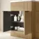 Havana Fluted Country Oak Combination Vanity Basin and Houston Toilet 1100mm - Black Accents - Left Handed