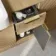 Sicily Fluted Country Oak Side Cabinet Unit 300mm - Brushed Brass Accents