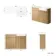 Sicily Fluted Country Oak Basin Vanity and Back To Wall Toilet Unit 1200mm (Excludes Toilet) - Brushed Brass Accents - Right Handed