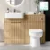 Sicily Fluted Country Oak Combination Vanity Basin and Miami Toilet 1200mm - Chrome Handles