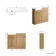 Sicily Fluted Country Oak Basin Vanity with Marble Top & Back To Wall Unit 1000mm (Excludes Toilet) - Brushed Brass Accents