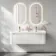 Sorrento Fluted Coastal White Wall Hung Double Basin Drawer Vanity 1200mm