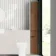 Sicily Fluted Black Walnut Floor Standing Tall Cabinet Unit 1900x300mm - Black Accents