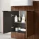 Sicily Fluted Black Walnut Combination Vanity Basin and Houston Toilet 1200mm - Black Accents - Left Handed