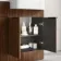 Sicily Fluted Black Walnut Basin Vanity and Back To Wall Toilet Unit 1200mm (Excludes Toilet) - Black Accents - Right Handed