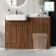 Sicily Fluted Black Walnut Basin Vanity with Marble Top & Back To Wall Unit 1200mm (Excludes Toilet) - Chrome Handles