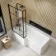 Zurich Easy Clean Matt Black Grid L Shaped Bath Screen - 800mm