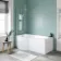 P Shaped 1600 Shower Bath with Front Panel & 4mm Screen - Left Handed