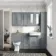 Monaco Dove Grey Side Cabinet Unit 300mm - Brushed Brass Accents