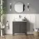 Bermuda Graphite Grey Vanity with Marble Top & Curved Counter Top Basin 800mm