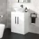 Avon Gloss White Vanity with Oval Counter Top Basin 600mm - Black Accents