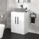 Avon Gloss White Counter Top Vanity 600mm - Black Accents