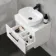 Avon Gloss White Wall Hung Drawer Vanity with Marble Top & Curved Counter Top Basin 600mm - Black Accents