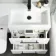 Avon Gloss White Combination Basin Drawer and Atlanta Toilet 1100mm - Black Accents - Right Handed