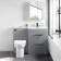 Avon Stone Grey Combination Basin Drawer and Aruba Toilet 1100mm - Black Accents - Right Handed