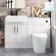 Harper Gloss White Combination Vanity Basin with Marble Top & Boston Toilet 1200mm - Black Accents