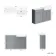 Monaco Dove Grey Combination Vanity Basin with Marble Top 1200mm (Excludes Pan & Cistern) - Brushed Brass Accents