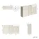 Monaco Chalk White Combination Vanity Basin 1500mm (Excludes Pan & Cistern) - Brushed Brass Accents