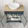 Lucia Inky Blue Vanity with Oak Effect Top & Oval Counter Top Basin 840mm - Brushed Brass Accents