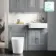 Monaco Dove Grey Combination Vanity Basin with Marble Top & Boston Toilet 1200mm - Brushed Brass Accents