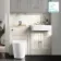 Monaco Chalk White Combination Vanity Basin and Boston Toilet 1200mm - Brushed Brass Accents