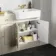 Monaco Chalk White Combination Vanity Basin and Seattle Toilet 1500mm - Brushed Brass Accents