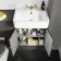 Monaco Graphite Grey Combination Vanity Basin and Hudson Toilet with Wooden Seat 1200mm - Brushed Brass Accents