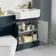 Monaco Inky Blue Combination Vanity Traditional Basin with Marble Top & Boston Toilet 1200mm - Brushed Brass Accents