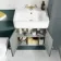 Monaco Midnight Green Combination Vanity Basin and Seattle Toilet 1200mm - Brushed Brass Accents