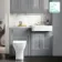 Monaco Dove Grey Combination Vanity Basin with Marble Top & Atlanta Toilet 1200mm - Brass Knurled Handles