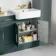 Monaco Midnight Green Combination Vanity Basin with Marble Top and Seattle Toilet 1500mm - Brass Knurled Handles