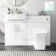 Harper Gloss White Combination Vanity Basin with Marble Top & Houston Toilet 1200mm - Brushed Brass Accents