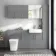 Harper Stone Grey Combination Vanity Basin and Houston Toilet 1500mm - Brushed Brass Accents