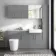 Harper Stone Grey Combination Vanity Basin with Marble Top & Boston Toilet 1500mm - Brushed Brass Accents