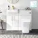 Harper Gloss White Combination Vanity Basin & Houston Toilet 1000mm - Brushed Brass Accents