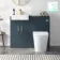Harper Navy Blue Combination Vanity Basin & Tucson Toilet 1000mm - Brushed Brass Accents