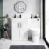 Mersey Gloss White Combination Vanity Basin and Miami Toilet 1100mm - Black Accents