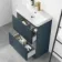 Corsica Inky Blue Slimline Basin Drawer Vanity 600mm