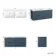 Crete Fluted Navy Blue Wall Hung Double Basin Drawer Vanity 1200mm