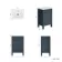 Bermuda Inky Blue Basin Vanity 500mm - Brushed Brass Accents