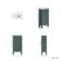 Bermuda Midnight Green Cloakroom Basin Vanity 400mm - Brass Knurled Handles
