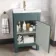 Bermuda Midnight Green Basin Vanity 500mm - Brass Knurled Handles