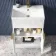 Havana Fluted Coastal White Combination Vanity Basin and Miami Toilet 1100mm - Brushed Brass Accents